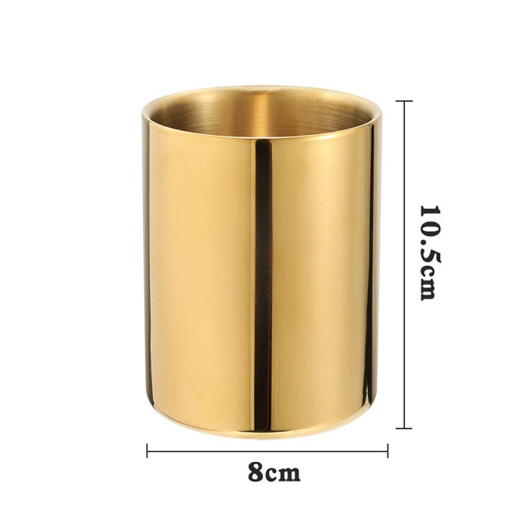 Pen Holder Cylinder Makeup Brush Cup Round Stationery Container