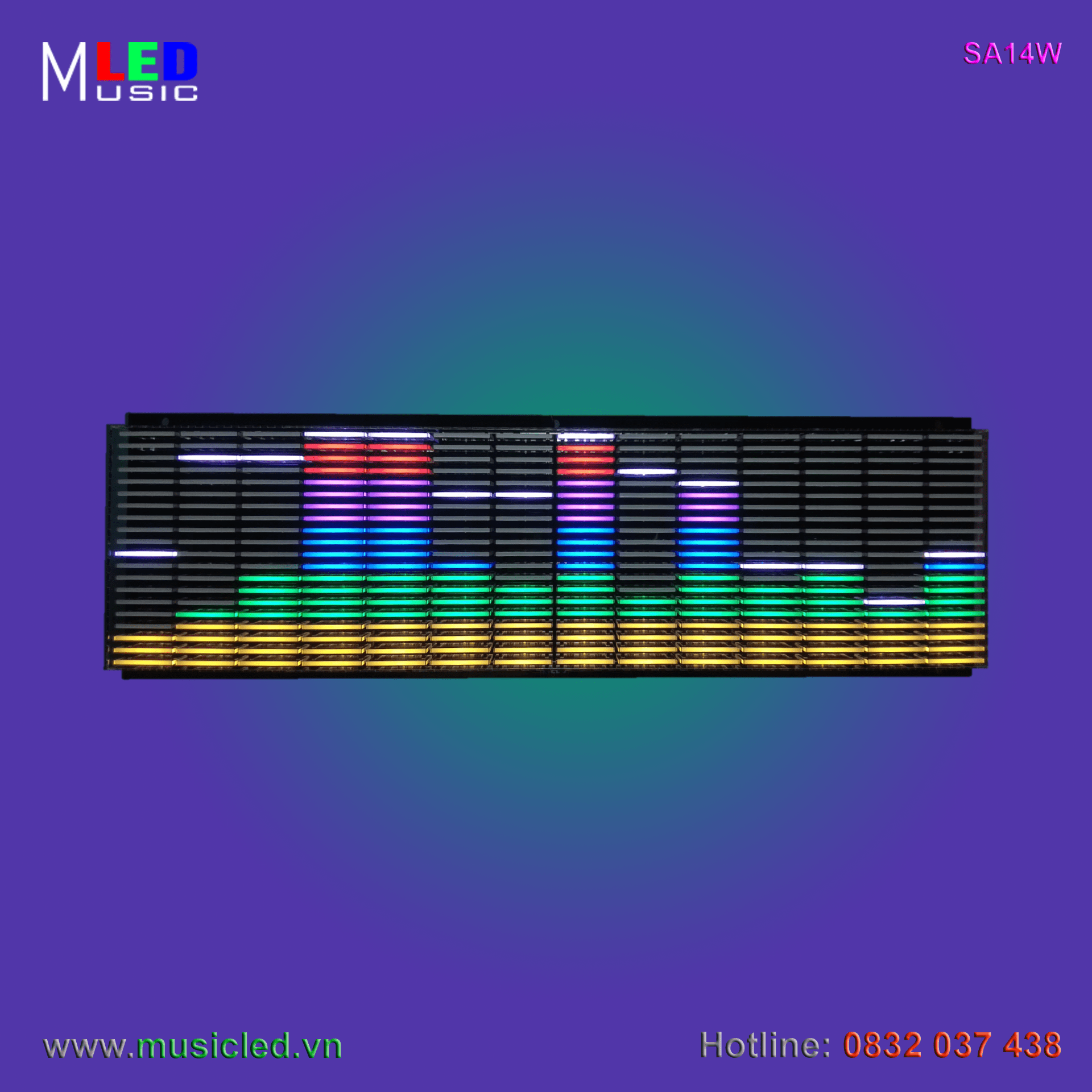 Dàn đèn Music LED nháy theo tần số nhạc 14 cột treo tường
