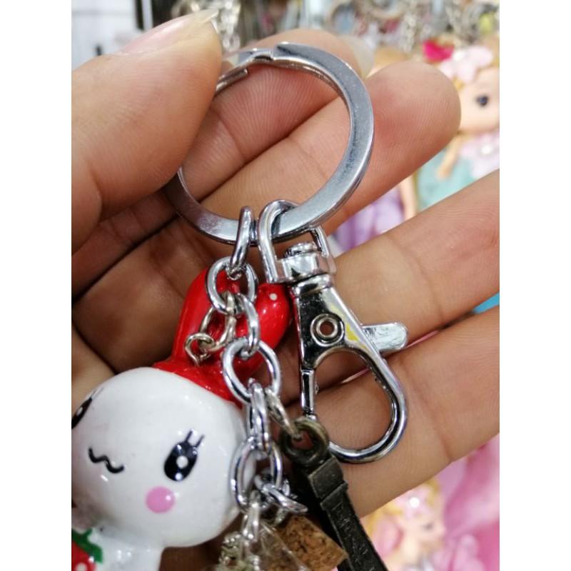 MÓC KHÓA THỎ CUTE GẮN LỌ DẠ QUANG, MÔ HÌNH THÁP EIFFEL, CHÌA KHOÁ