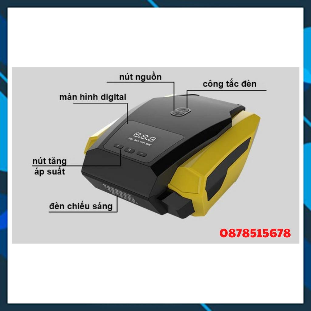 Bơm Lốp Ô Tô, Xe Hơi Thông Minh, Màn Hình Điện Tử Tự Ngắt Kèm Đèn LED Chiếu Sáng - VIDEO THỰC TẾ - BH 6 THÁNG