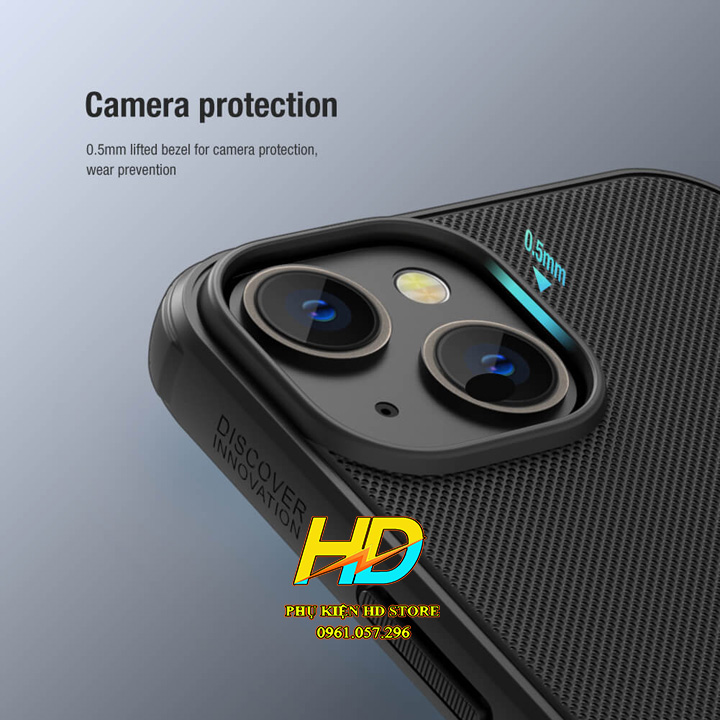 Ốp Lưng Dành Cho iPhone 14 Chính Hãng Nillkin SUPER FROSTED SHIELD PRO Dạng Sần, Chống Sốc, Không Bám Vân Tay - Hàng Chính Hãng