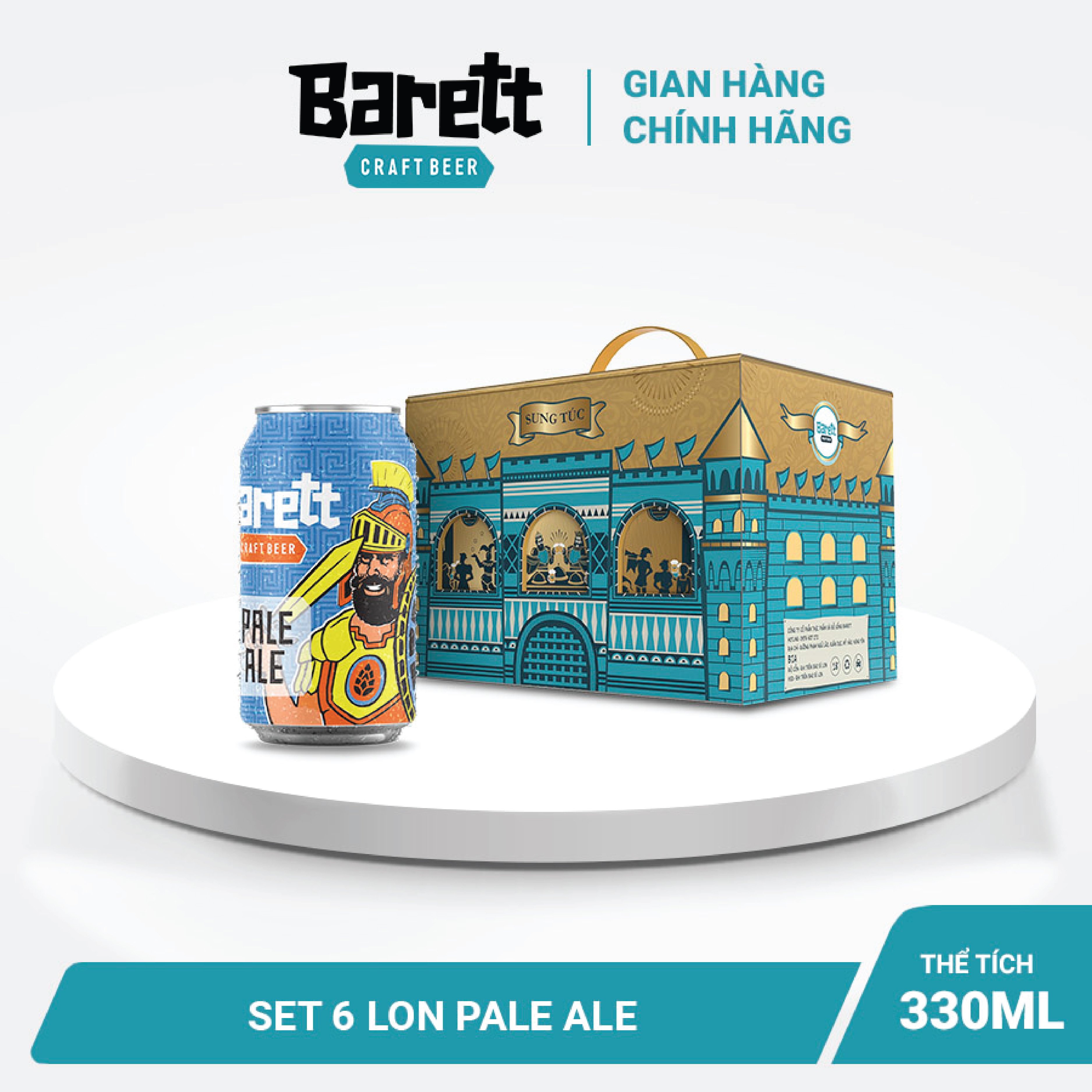 Bia Barett thùng 6 lon vị Pale Ale