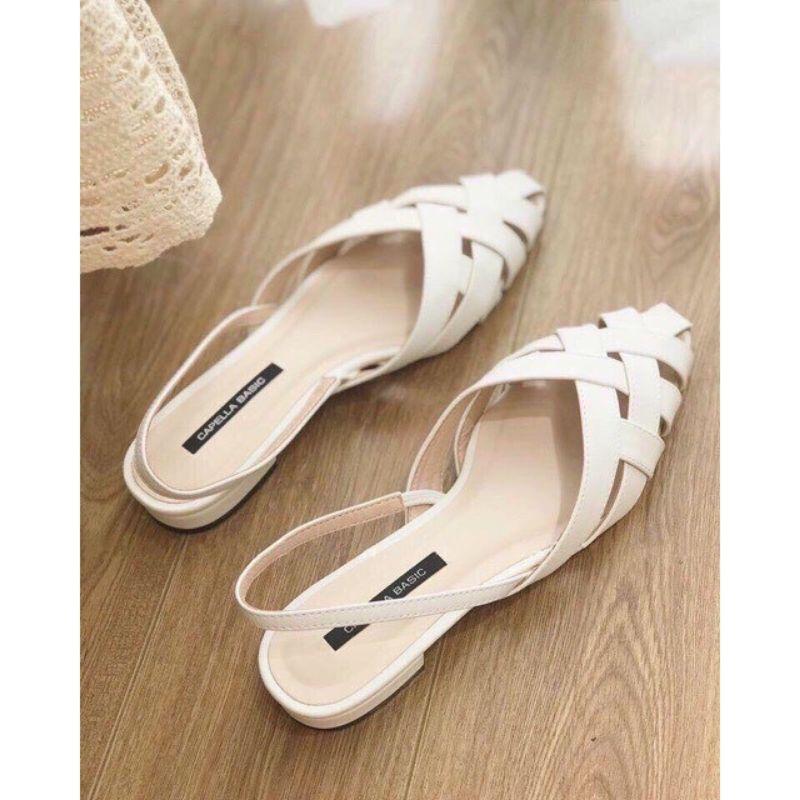 giày sandal nữ rọ đan mũi nhọn