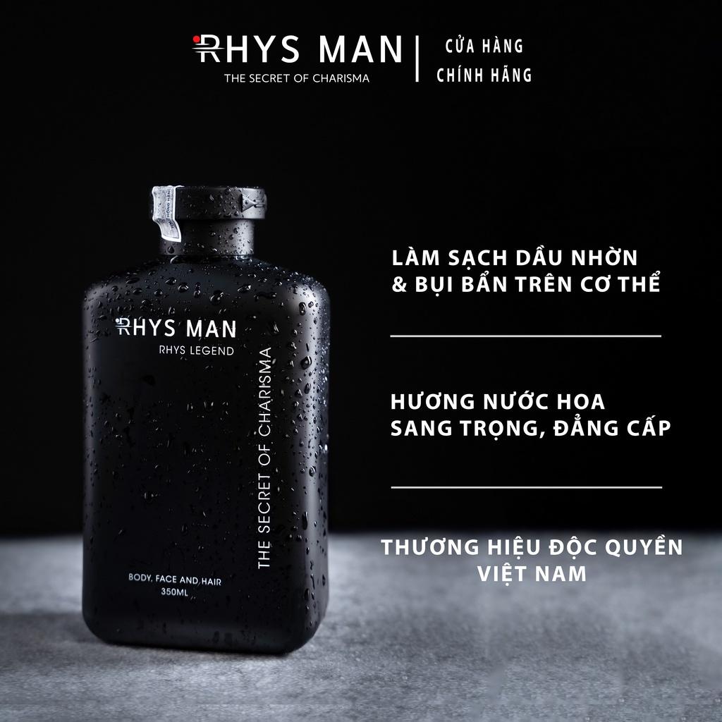 Combo 2 sữa tắm gội nam RHYS MAN 3 in 1 Rhys Legend hương nước hoa 350ml/chai - Hàng chính hãng