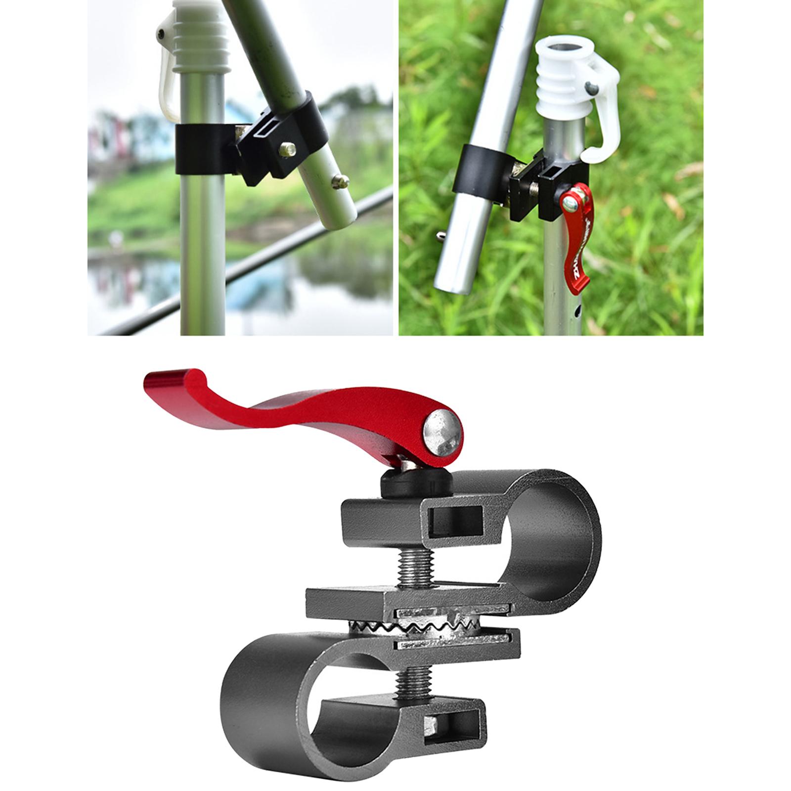 2xHeavy Duty Fishing Umbrella Holder Fixed Clip Brackets Mount Accessories Grey