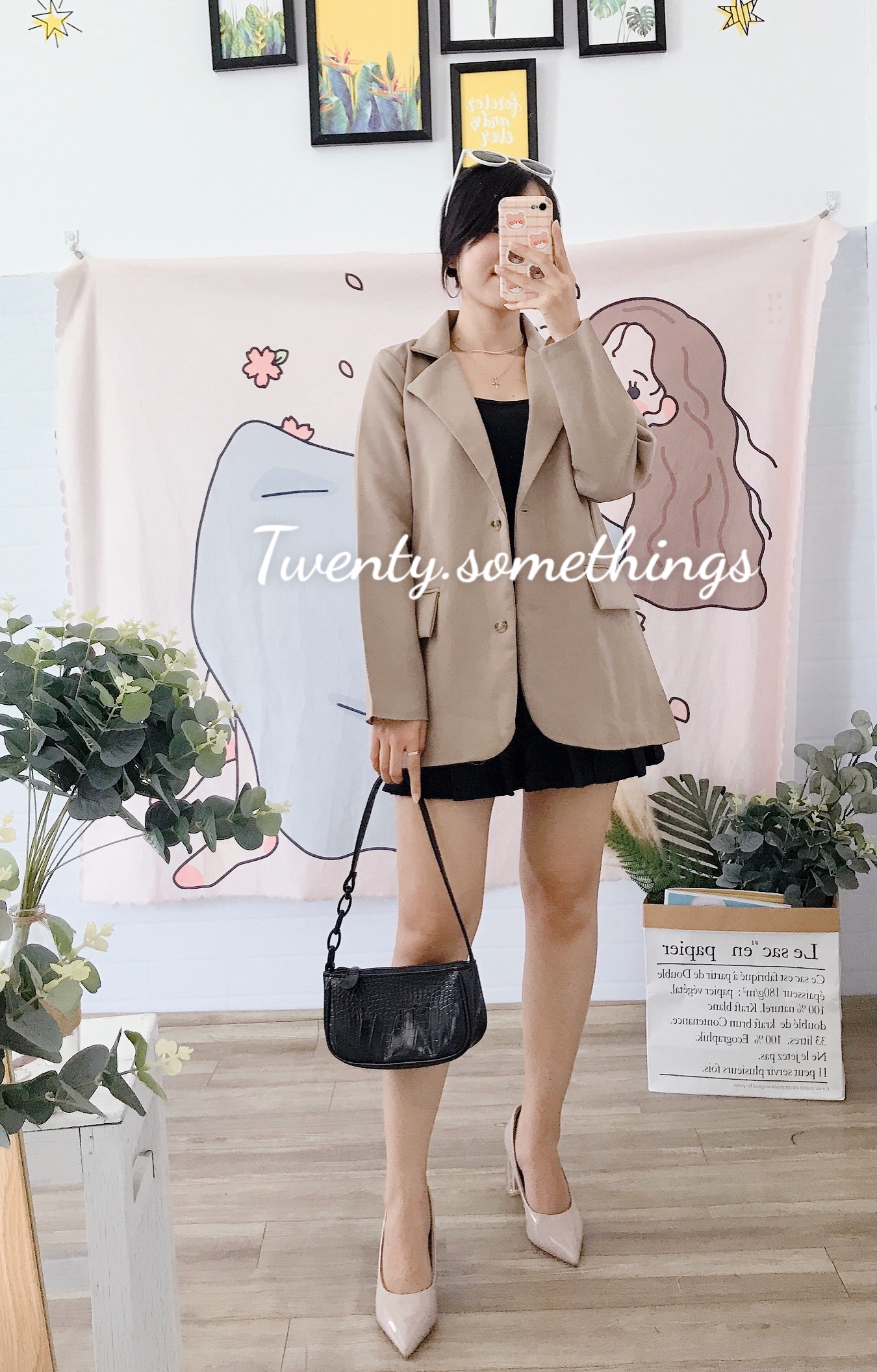 ÁO BLAZER NÂU TÂY HÀN QUỐC 2 LỚP
