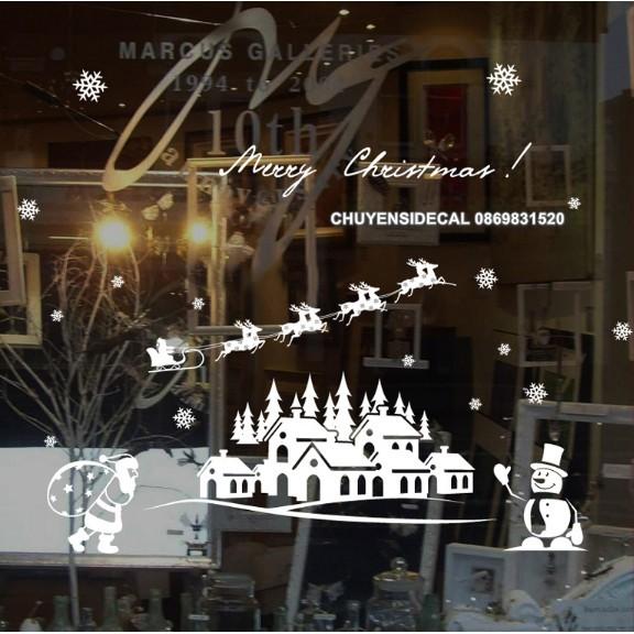 Decal trang trí tường Noel - Thị Trấn Tuyết