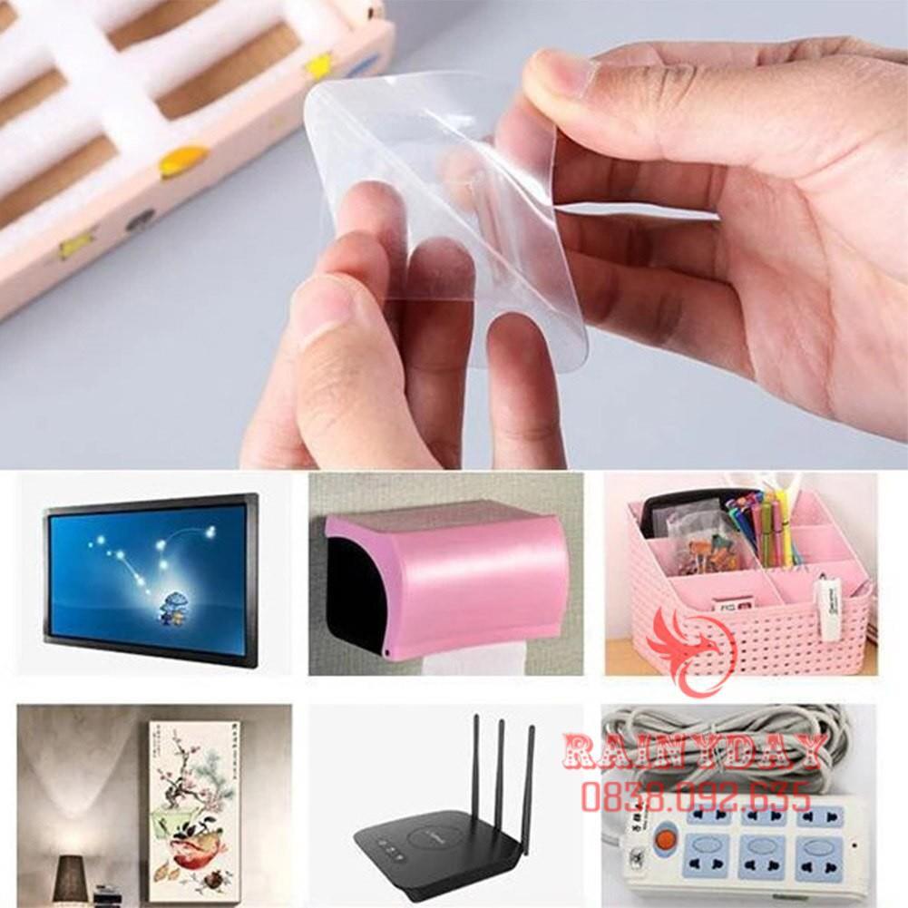 Miếng móc dán treo đồ dán gắn tường đa năng đỡ ổ cắm điện cúc phát wifi tranh ảnh siêu dính chắc trong suốt