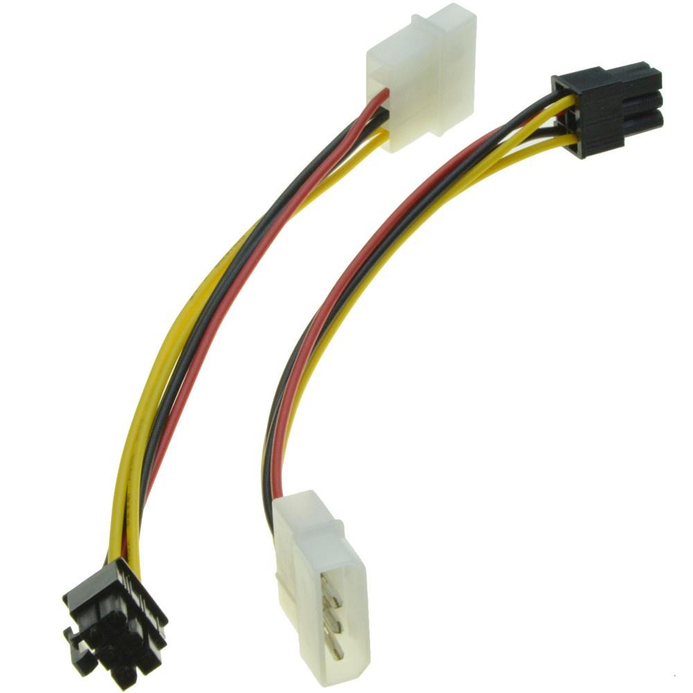 Dây Cáp Chuyển Đổi Nguồn Điện 6pin Sang 4Pin Cho nVidia ATI AMD Thẻ