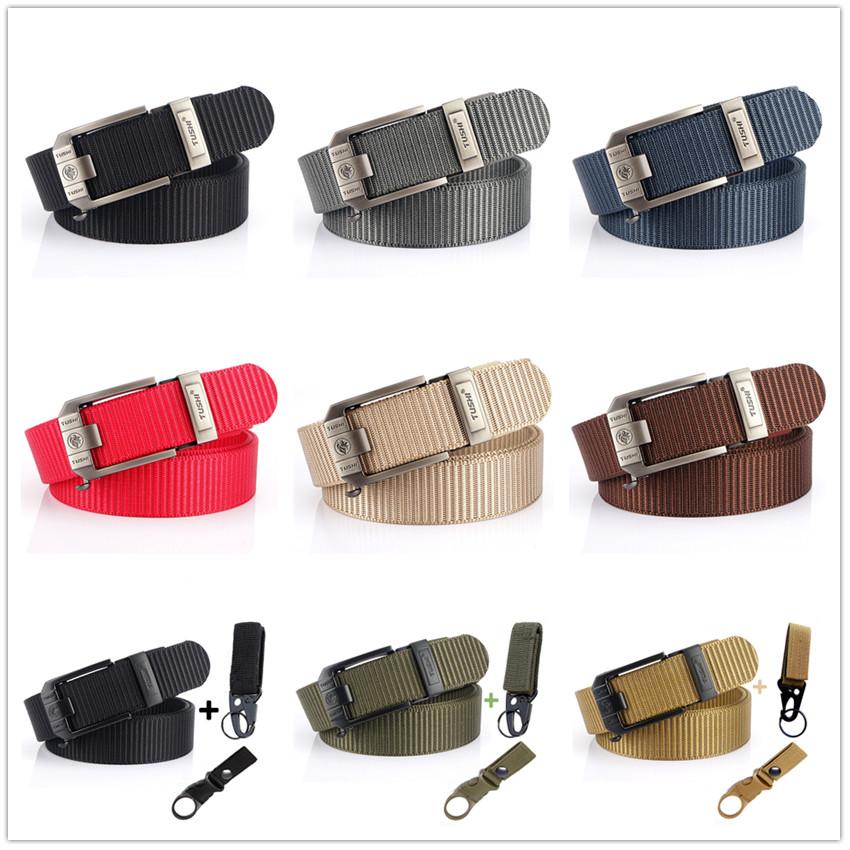Kim Loại Khóa Tự Động Canvas Nam Dây Nylon Dày Quần Dây Khoác Ngoài Trời Đa Chức Năng Chiến Thuật Thiết Kế Dây Lưng Nam
