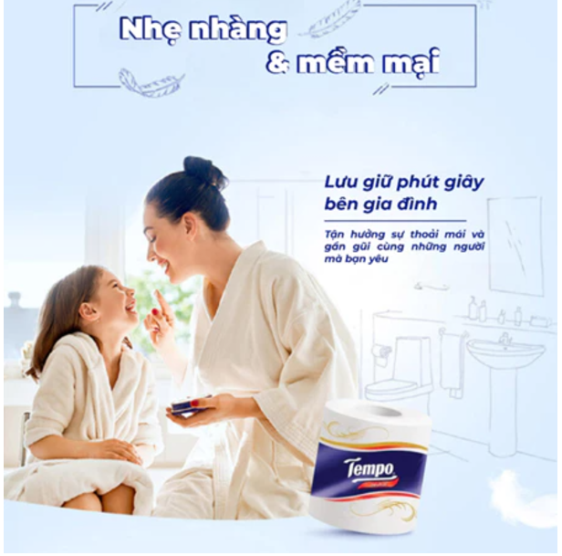 [MUA 1 LỐC TẶNG 1 CUỘN GVS 4 LỚP PRESTIGE] Giấy vệ sinh cao cấp Tempo Toipa - 3 lớp bền dai, an toàn cho da - Thương hiệu Đức (Lốc 10 Cuộn)