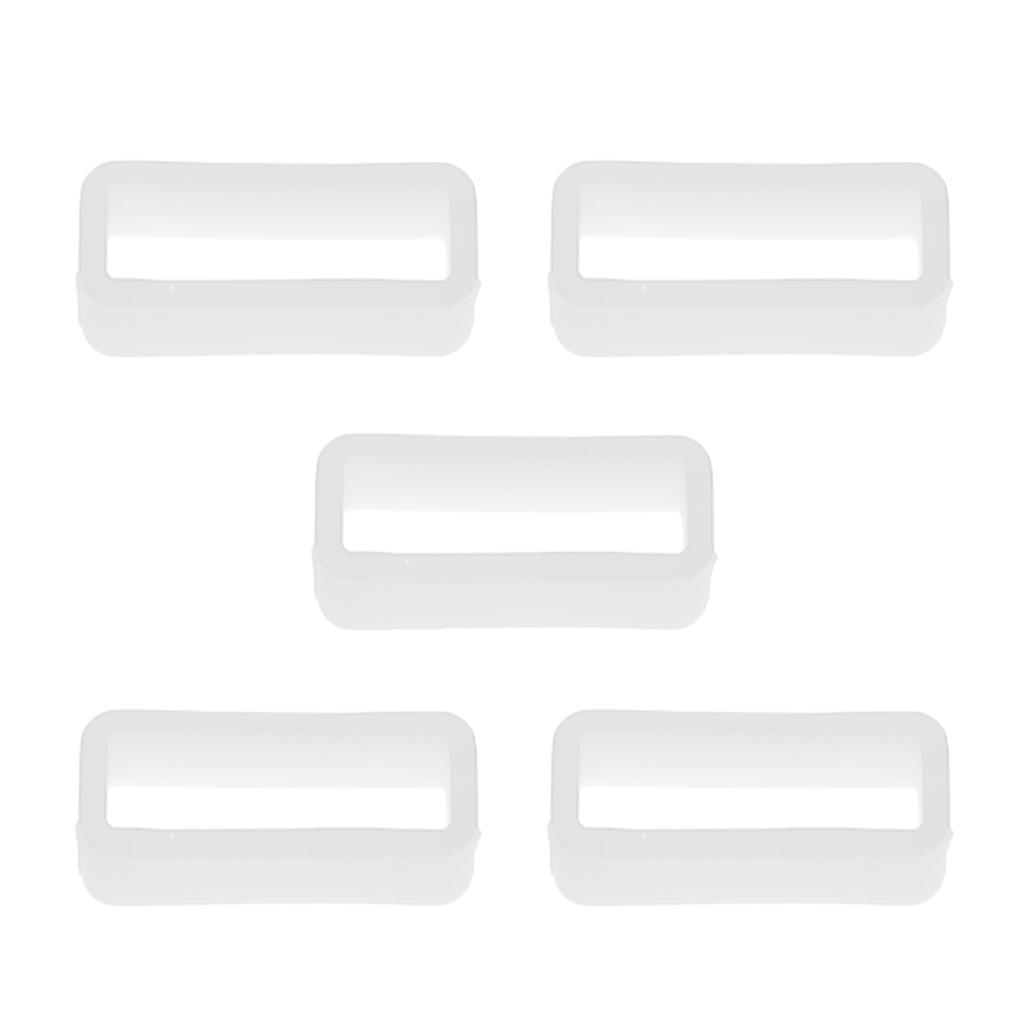 2X 5PCS rubber belt ring rubber belt ring watch accessories 22mm White