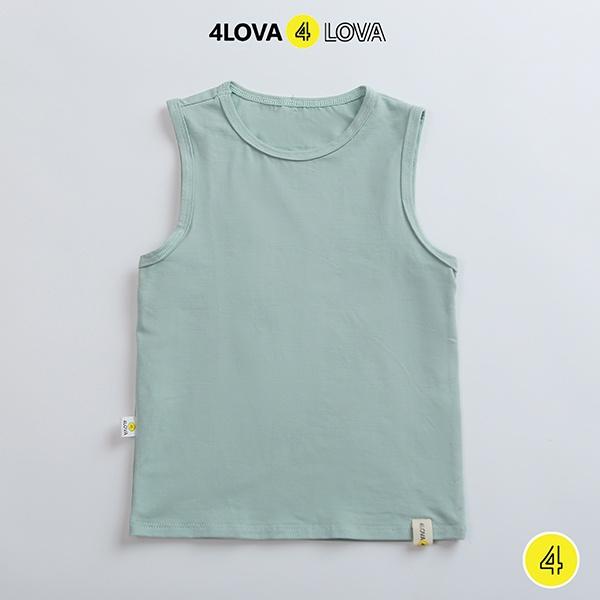 Áo ba lỗ sát nách bé trai bé gái chất cotton trơn 4LOVA basic hàng chính hãng từ 8-40kg