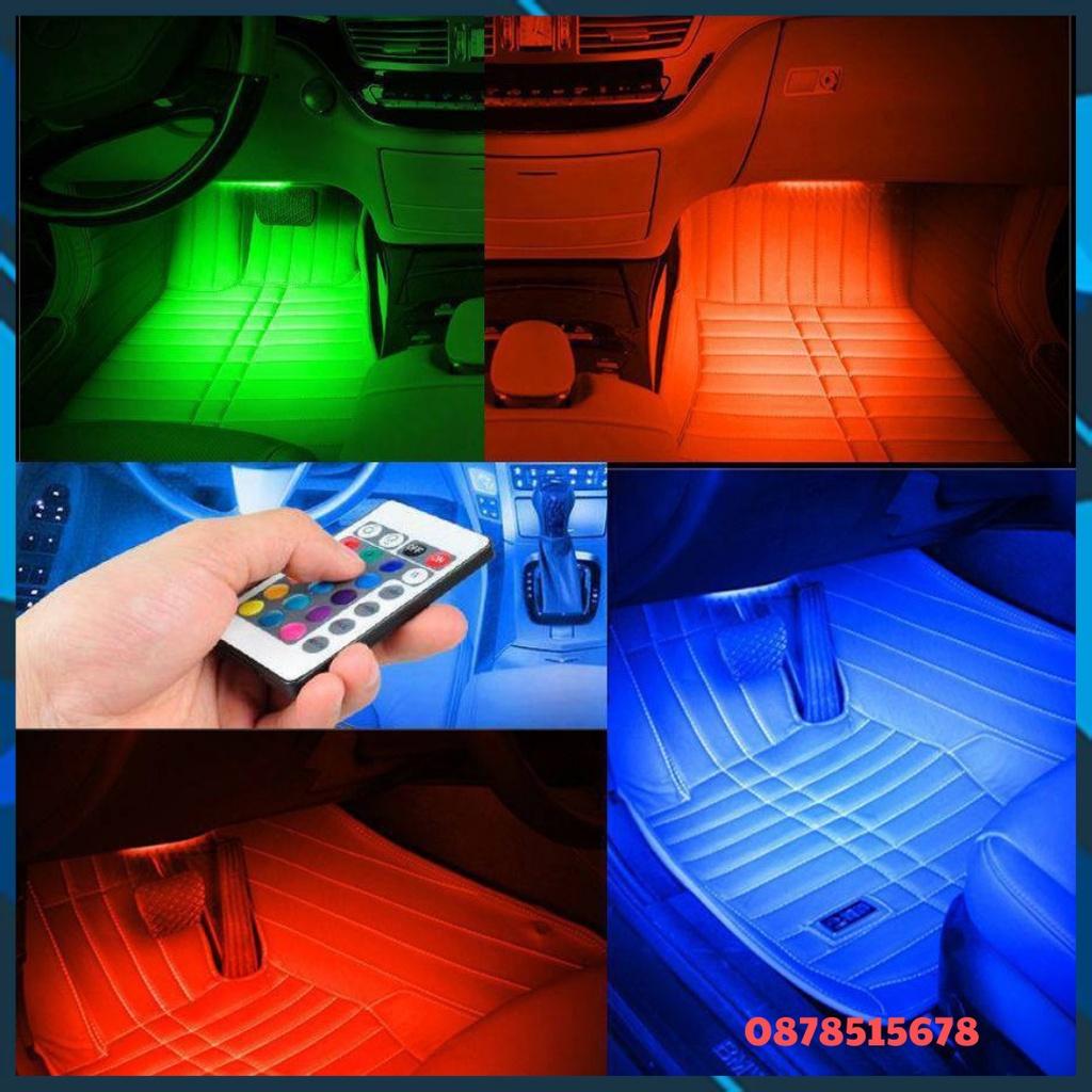 Trọn Bộ Led Sàn, Led Gầm Ghế Ô Tô, Led Gầm Xe Hơi, Cảm Biến Đổi Màu Theo Nhạc