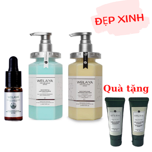 Combo Gội Xả phục hồi đa tầng Nấm Truffle Weilaiya và Huyết Thanh Mọc Tóc Weiliaya 5ml Tặng Kèm Gội Mini Weilaiya Ngẫu Nhiên