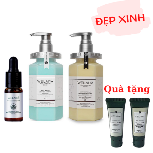 Combo Gội Xả phục hồi đa tầng Nấm Truffle Weilaiya và Huyết Thanh Mọc Tóc Weiliaya 5ml Tặng Kèm Gội (Xả) Mini Weilaiya Ngẫu Nhiên