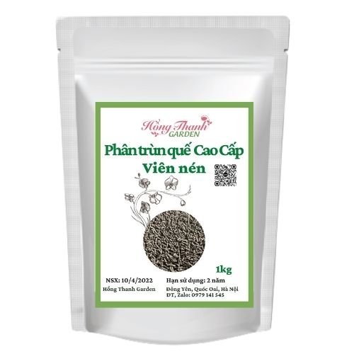 Gói 1kg phân trùn quế dạng viên nén chậm tan - phân bón chuyên dụng cho phong lan, cây cảnh, bon sai, rau hoa màu