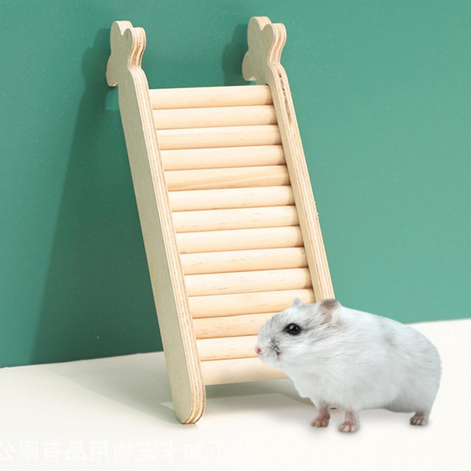 Solid Wooden Rats Hamster Shelter Ladder Decor Small Ladder