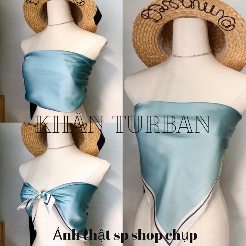 Khăn turban lụa trơn size 70x70cm choàng cổ thanh lịch - Maben