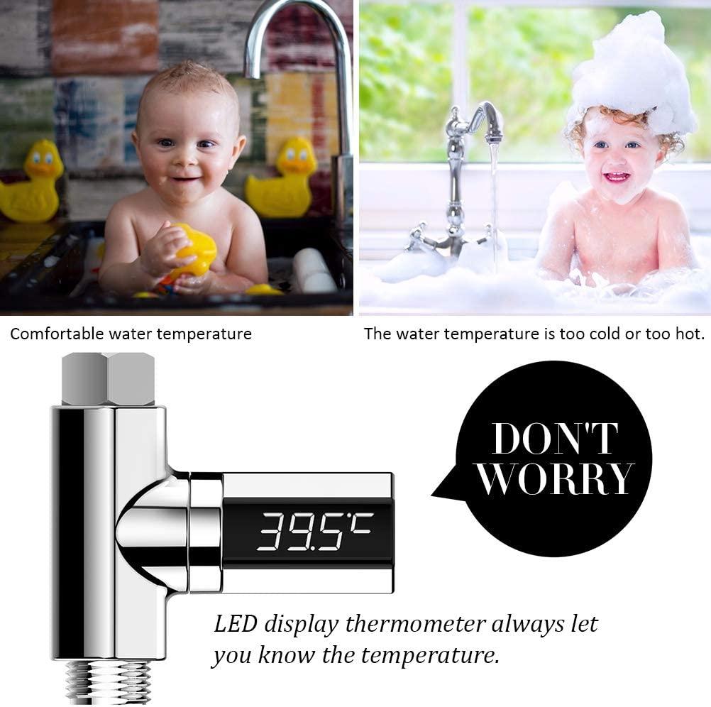 Nhiệt độ phòng tắm kỹ thuật số, hiển thị nhiệt độ trên màn hình chiếu đèn LED để kiểm soát nhiệt độ nước trong chăm sóc em bé.