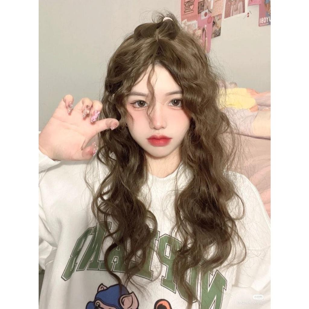 Wig teen/lolita/cosplay xoăn hippie BHT096 nâu lạnh và xoăn lọn đỏ