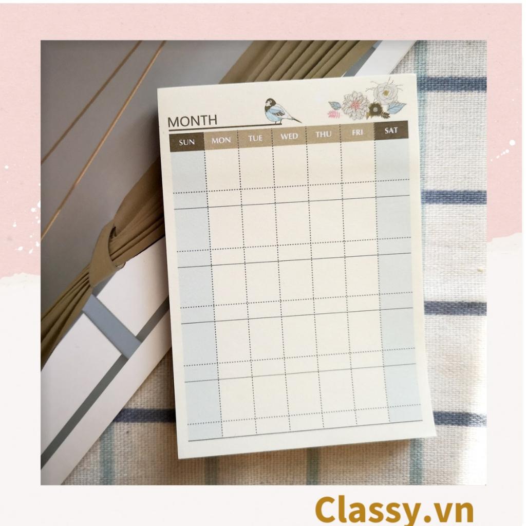 60 miếng Classy Planner và Checklist phiên bản layout tuần, tháng chia khung cho học sinh, nhân viên văn phòng PK1723