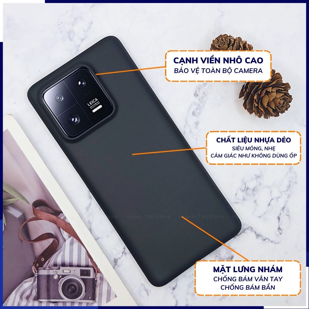 Ốp lưng xiaomi mi 13 mi 13 pro dẻo nhựa siêu mỏng giấy chống bám vân tay bảo vệ camera phụ kiện huỳnh tân store