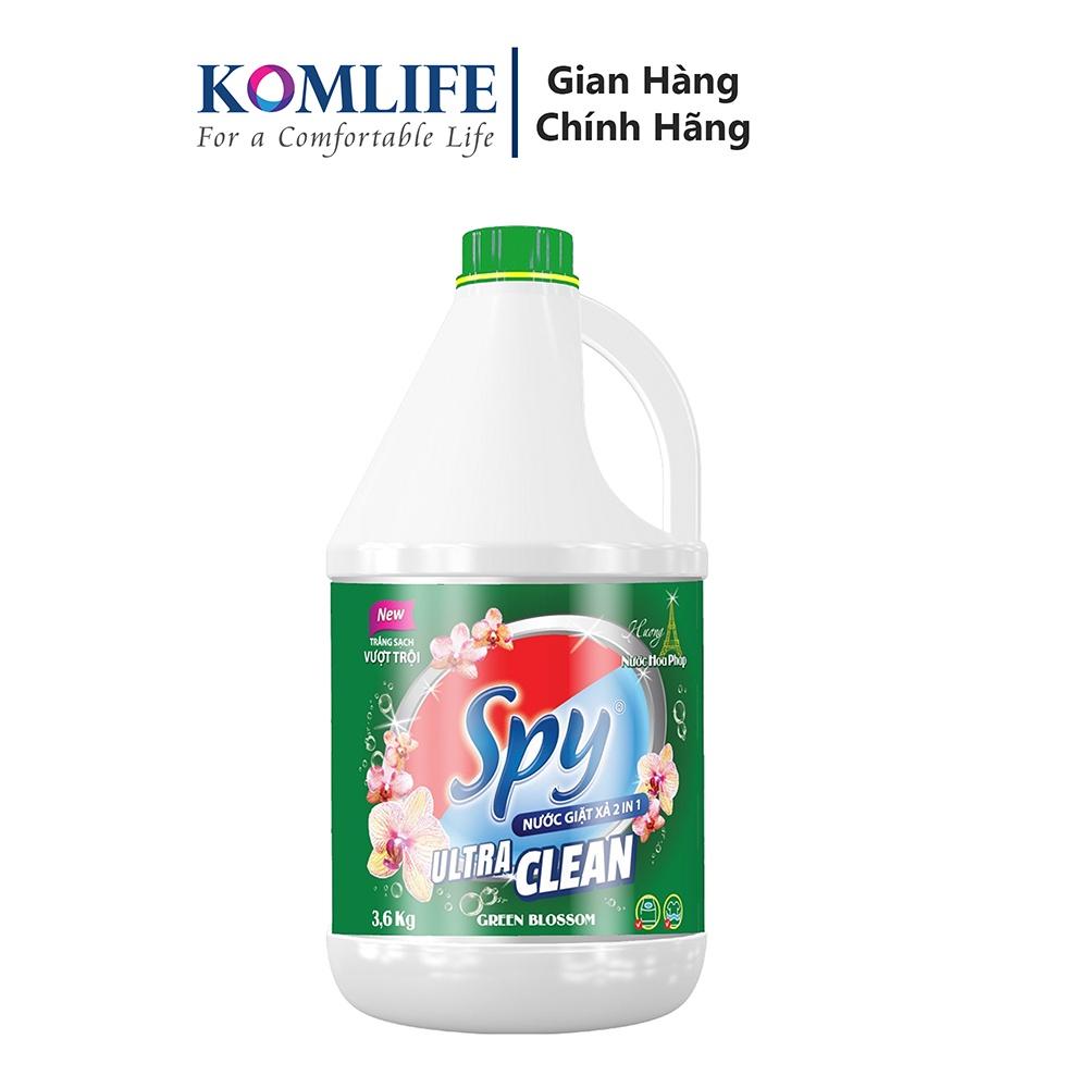 Can nước giặt xả SPY Ultra Clean 4,6 kg 2 trong 1 hương hoa Pháp trắng sạch thơm lâu và tiết kiệm