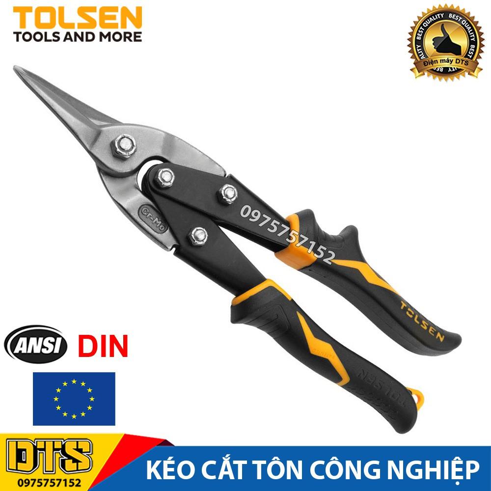 Kéo cắt tôn thẳng công nghiệp, kéo cắt thạch cao cộng lực TOLSEN 250mm,cắt tôn inox, đai thép, thép Cr-Mo cao cấp