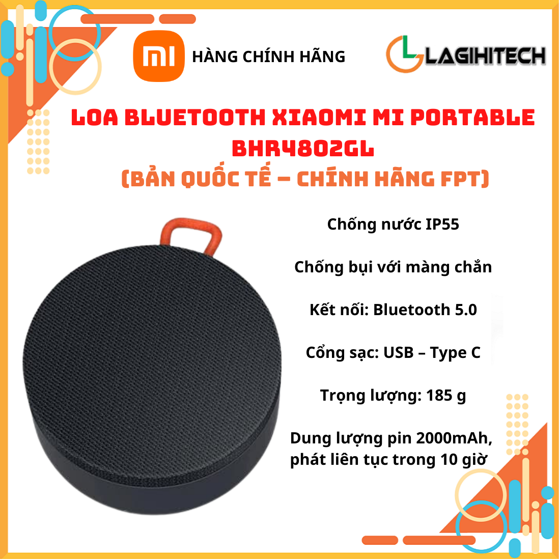 Loa Bluetooth Xiaomi Mi Portable 16W / Portable BHR4802GL Bản Quốc Tế - Hàng Chính Hãng FPT