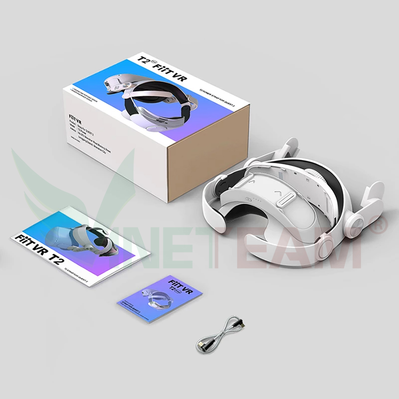 Dây Đeo Thay Thế Cho Oculus Quest 2 FIIT VR T2 Power Có Thể Điều Chỉnh Băng Tần Dung Lượng Pin 5000mAh