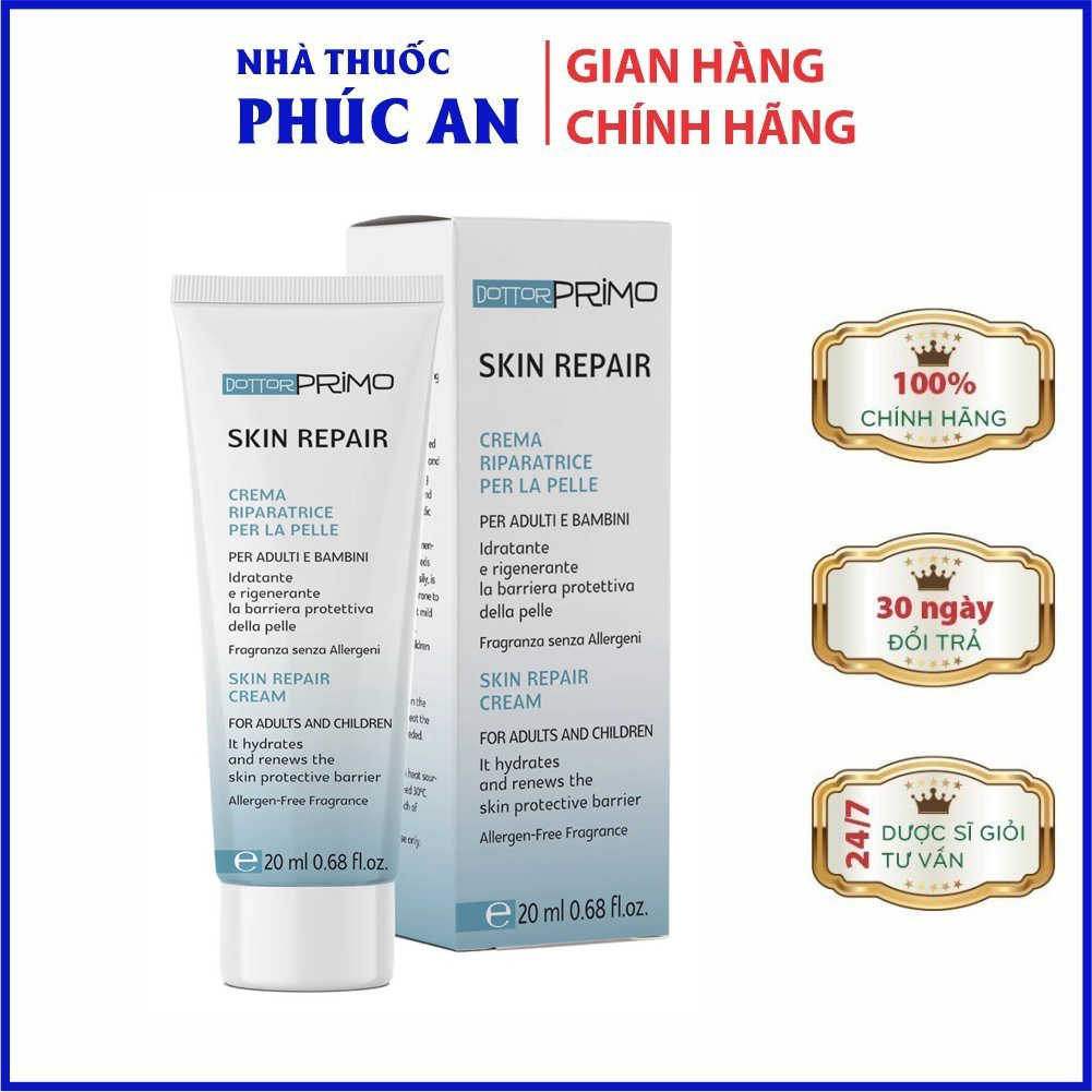 Kem viêm da cơ địa, chàm da, Eczema, da nứt nẻ DottorPrimo Skin Repair tuýp 20ml