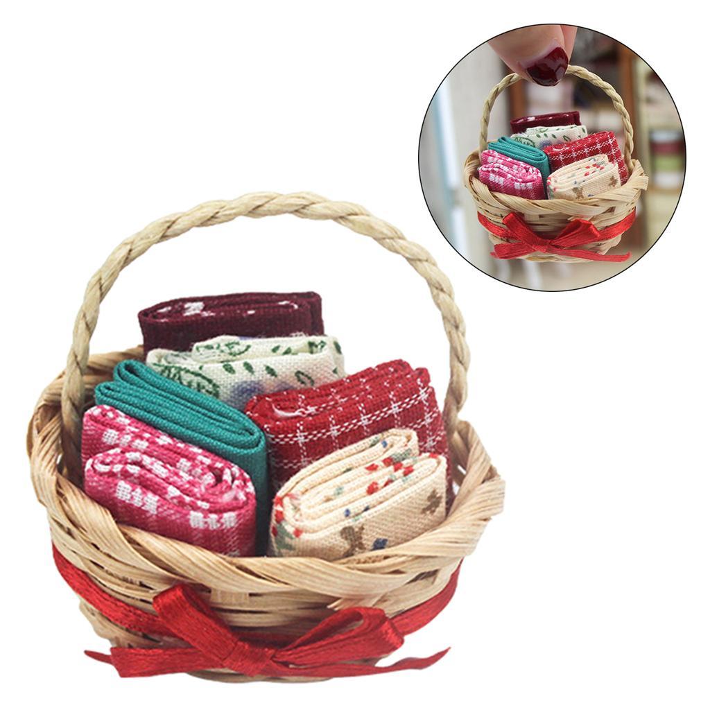Dollhouse Basket for Doll House Decoration 5.1x3.7cm Kids Boys Girls