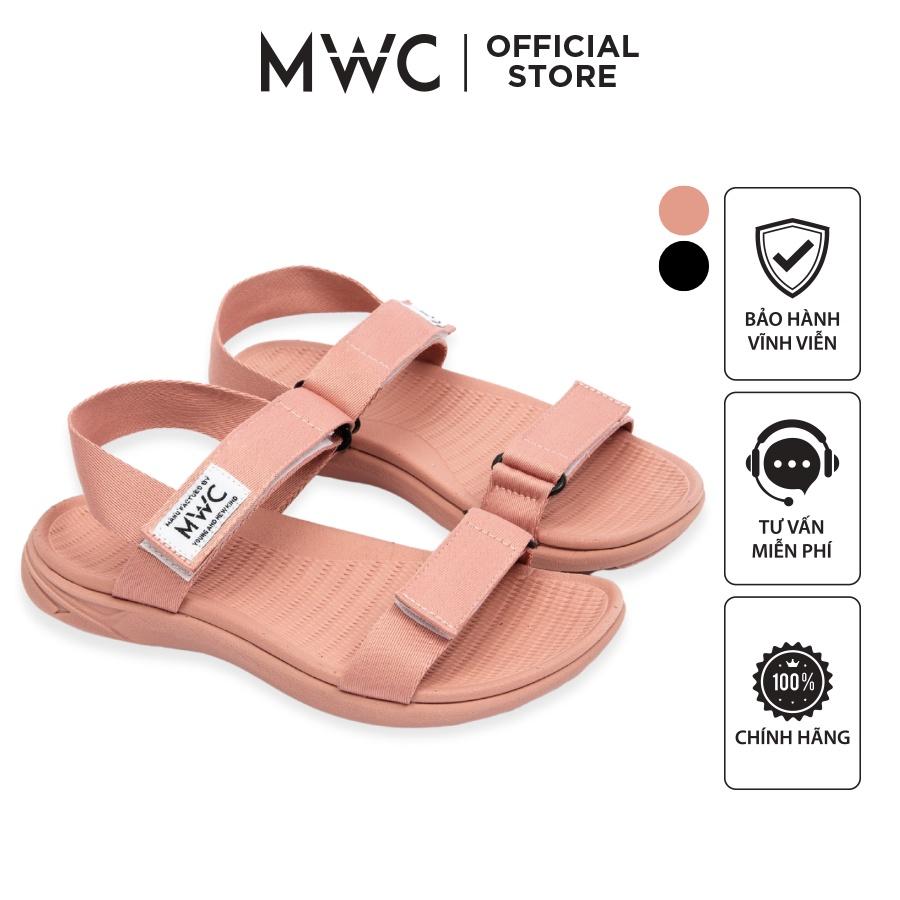 Giày MWC 2910 - Giày Sandal Đế Bằng, Giày Sandal Quai Ngang Vải Dù Đế Bằng Cực Đẹp