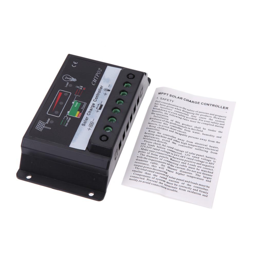 12V/24V 30A Automatic Solar Panel Battery Regulator Charge Controller-Black