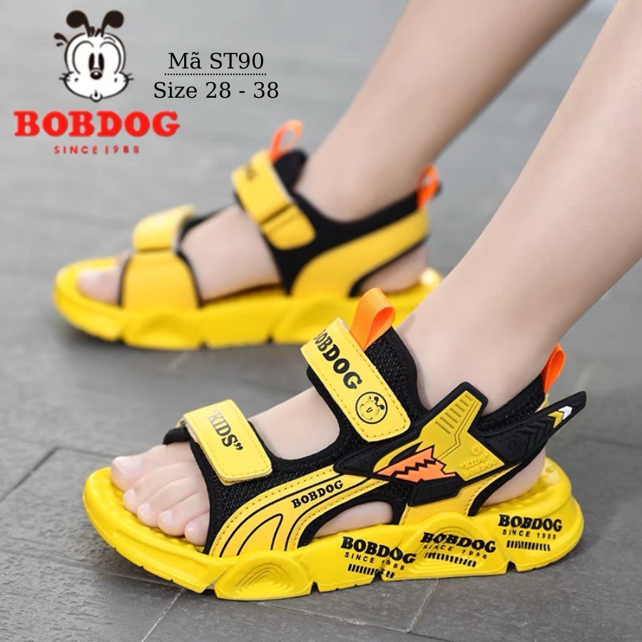 Sandal bé trai BOBDOG dép quai hậu trẻ em học sinh nam tiểu trung học quai ngang hở mũi vàng siêu nhẹ 3 - 12 tuổi ST90