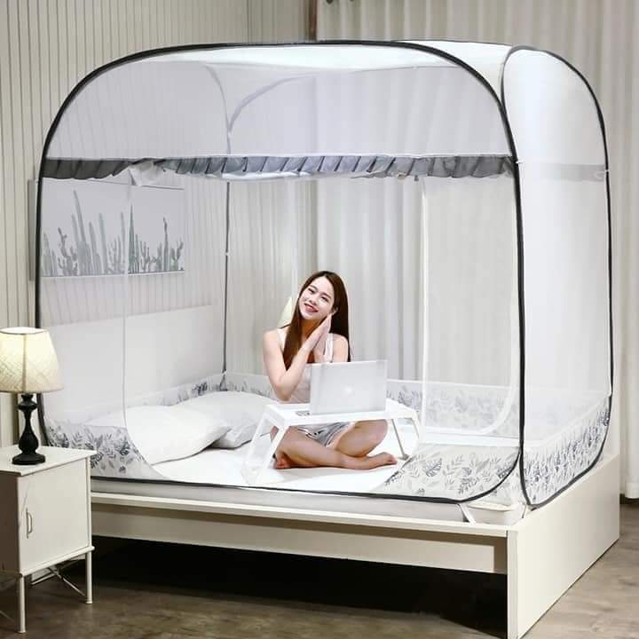 Màn chụp tự bung đỉnh vuông Cao Cấp chống muỗi hiệu quả