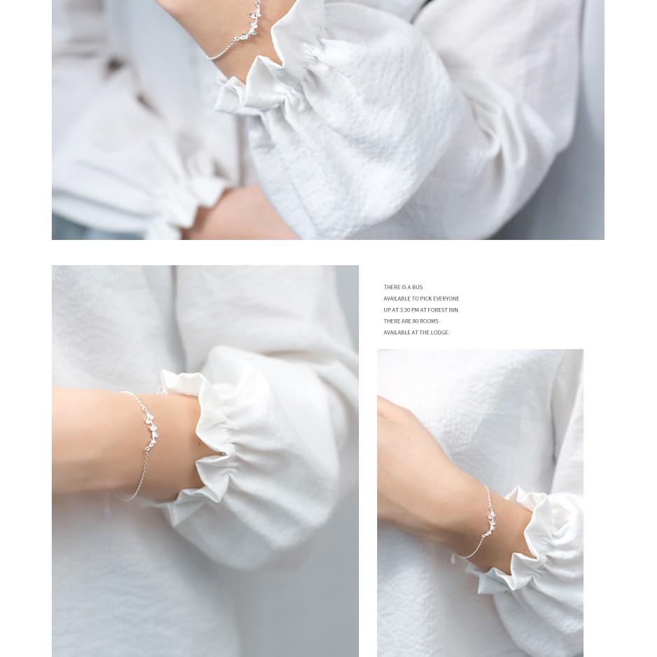 Vòng tay nữ bạc Ý s925 họa tiết lá bạch quả nhỏ tươi S2261 - AROCH Jewelry
