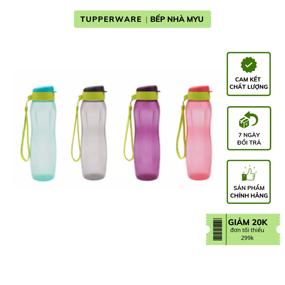 Bình Nước Tupperware Eco Bottle Gen II 750ml - Hàng Chính Hãng