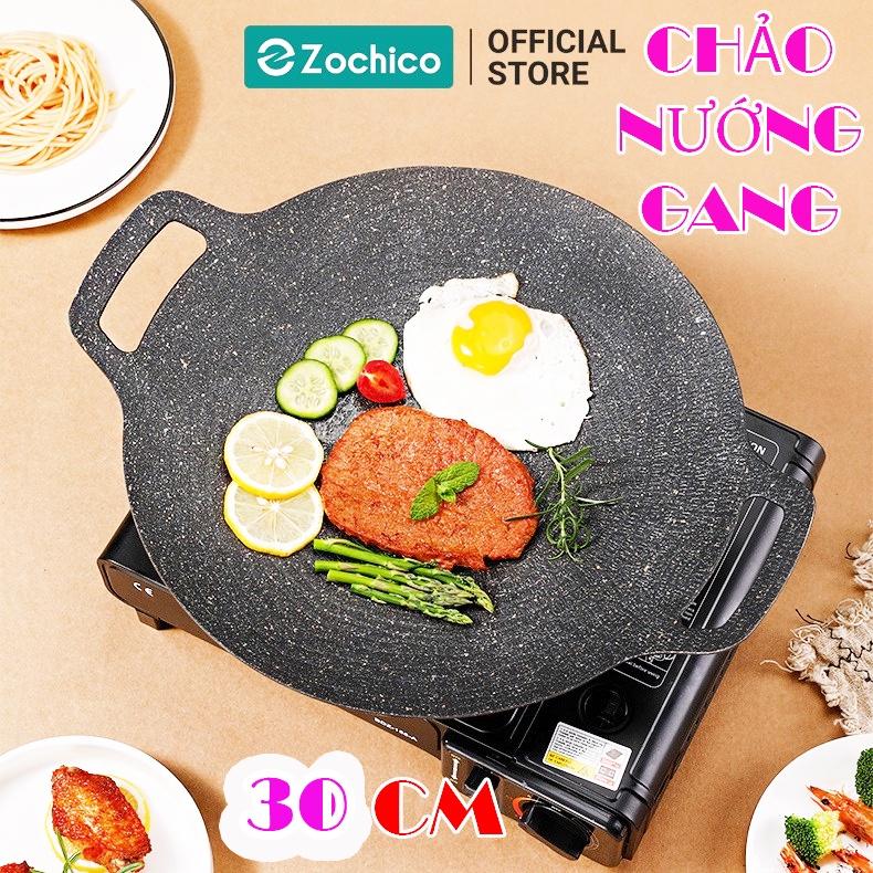 Chảo gang nướng thịt chống dính không dầu hàn quốc, dùng chiên, xào, gián, nướng BBQ tiện lợi, chảo rán thịt cao cấp