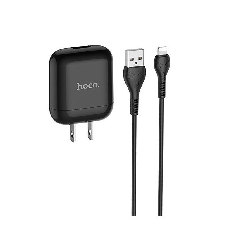 Bộ sạc nhanh 3.4A Hoco HK2 chân Lightning chuôi dẹt vật liệu chống cháy nổ cho iPhone/iPad ( 2 màu )- Hàng chính hãng