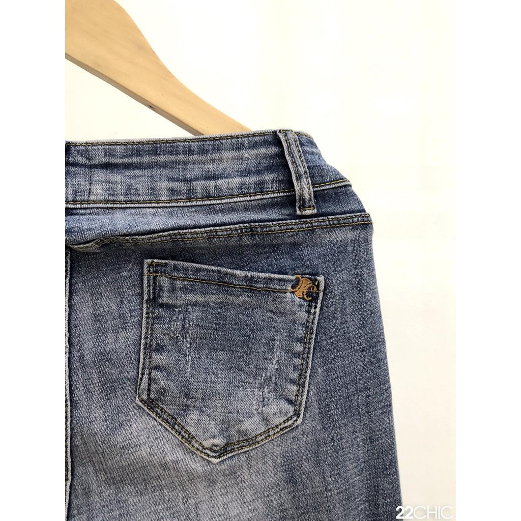 Quần jean ống loe cạp cao tôn dáng - 22CHIC