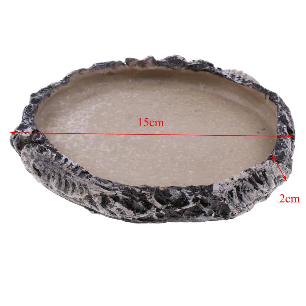 Reptile Vivarium Terrarium Feeding Bowl Tortoise lizard Gecko Tarantula Water Food Worm Feeder Basin Shaped