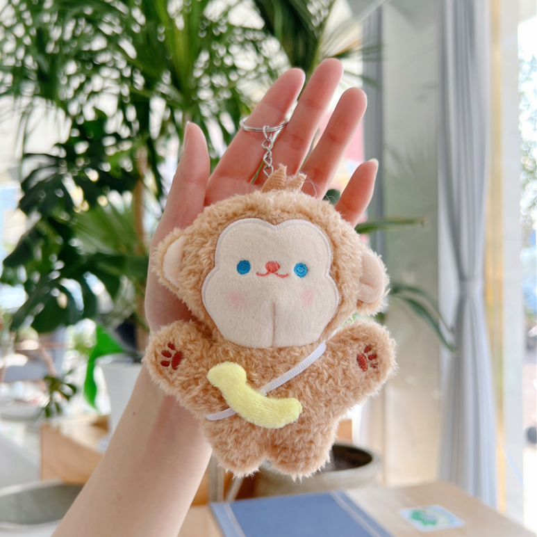 Gấu bông mini treo móc khóa xe, làm quà tặng xinh dễ thương giá rẻ hình heo thỏ khỉ cute