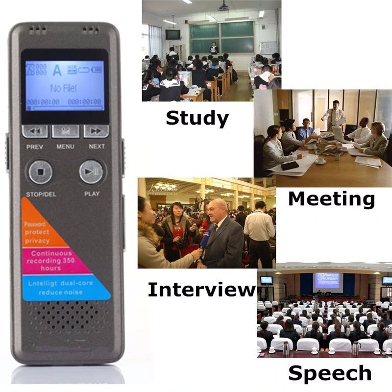 Quà Tặng Kèm - Máy Ghi Âm, Thiết Bị Ghi Âm Cao cấp GH700 Pin Trên 300h Hỗ Trợ 2 Micro Ghi Âm. MP3 Player, Built-In Stereo Microphones, Direct USB, Voice Balancer, Noise Cancel, Simple Mode, Intelligent Auto Mode 8GB Memory Hàng Chính Hãng