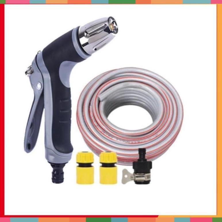 Bộ dây và vòi xịt rửa xe tưới cây tăng áp 15m 206817
