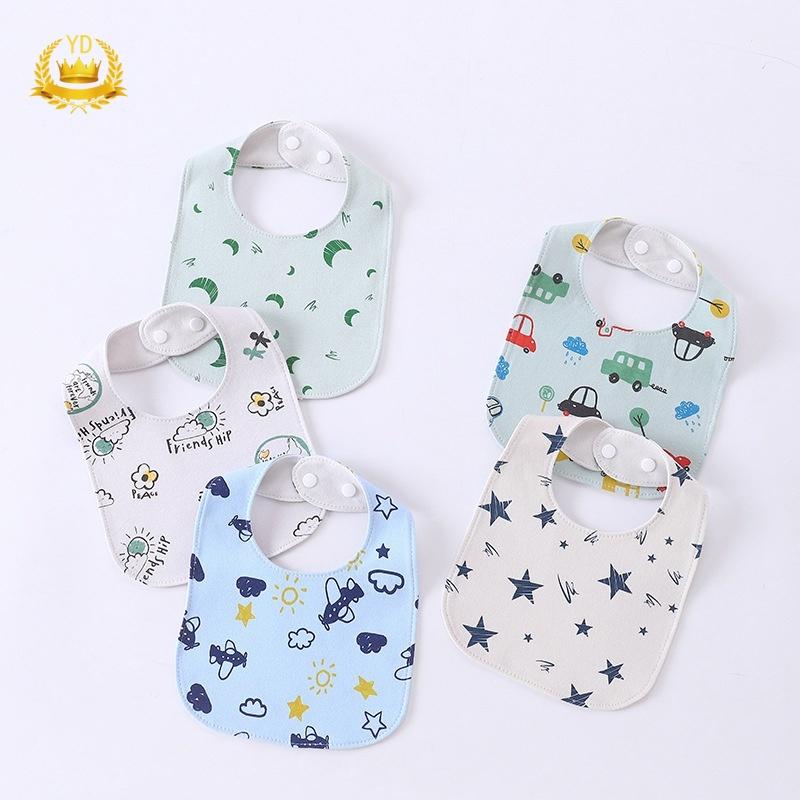 Hoạt Hình Yếm Ăn Cotton In Họa Tiết Xinh Xắn Dành Cho Bé