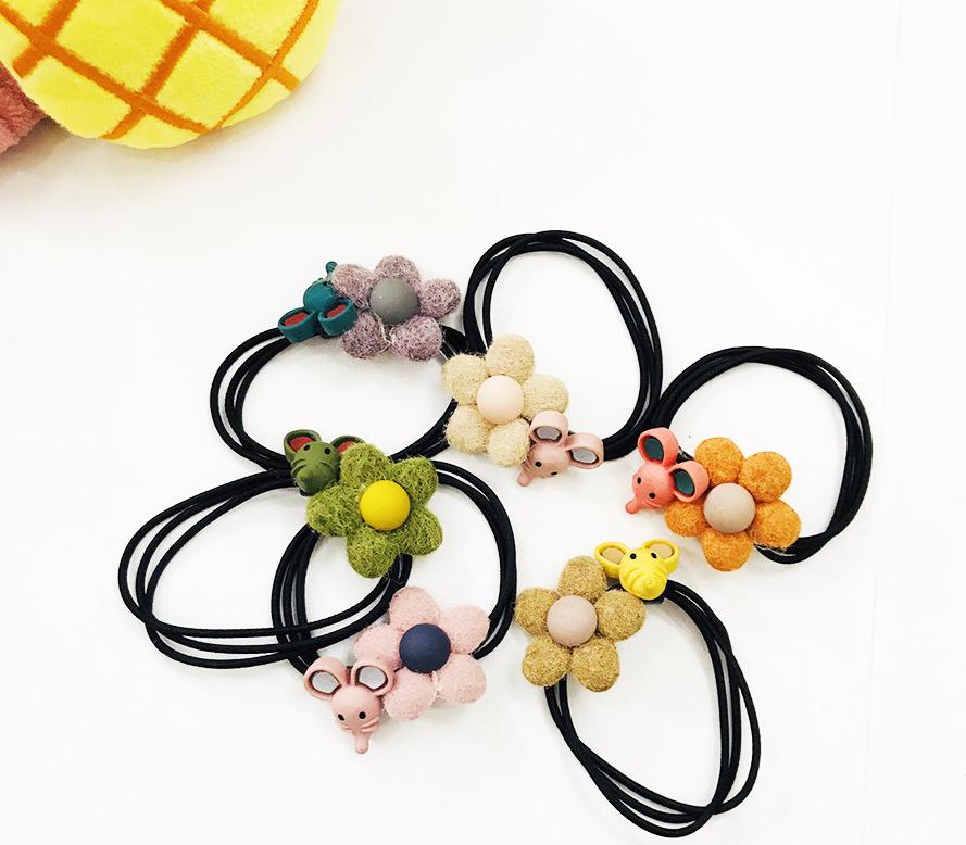 Set 2 dây buộc tóc hình hoa và chuột dễ thương - Mẫu ngẫu nhiên