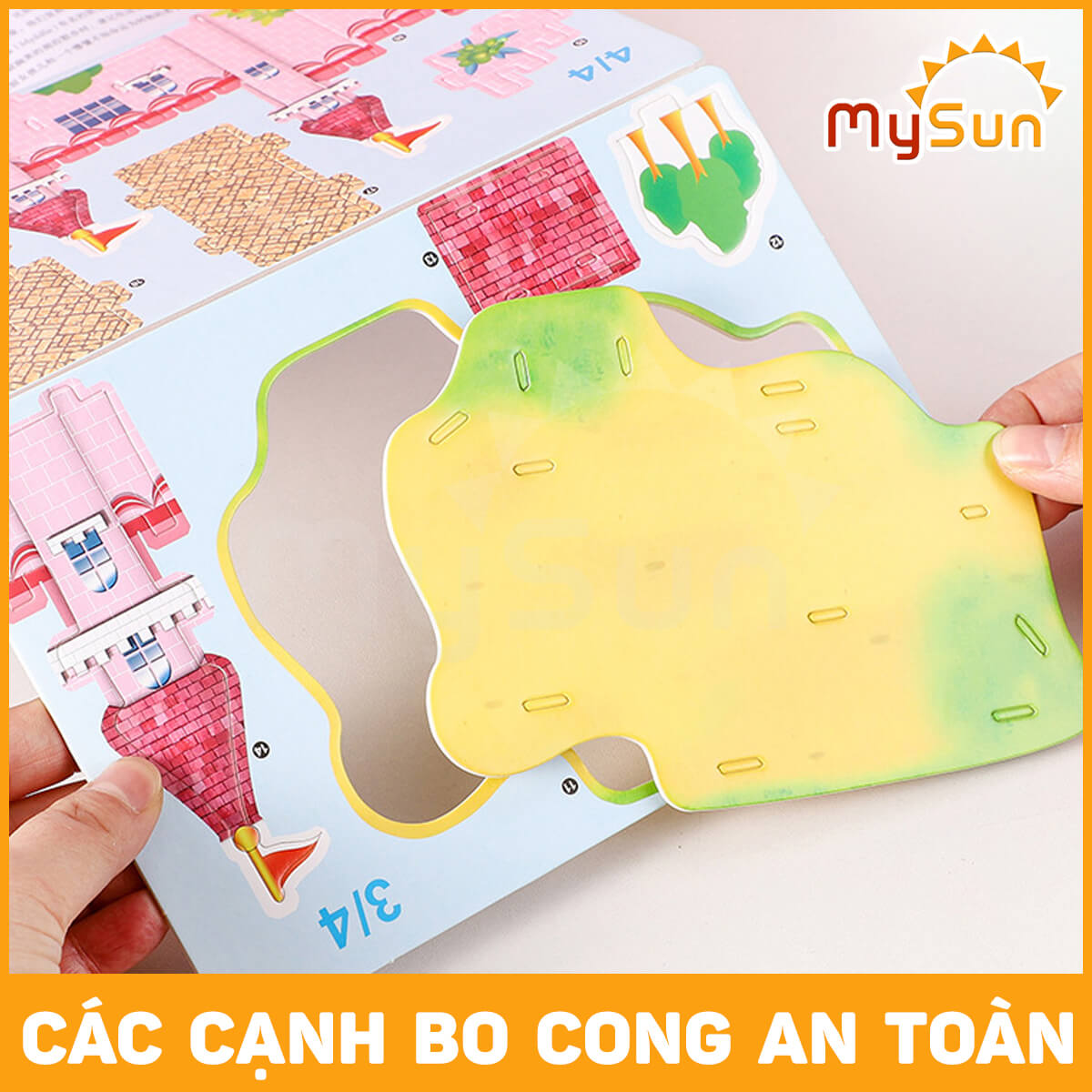 Lắp ráp ghép mô hình nhà bằng giấy 3d đồ chơi xếp hình lâu đài cho bé 1 2 3 4 5 tuổi MySun