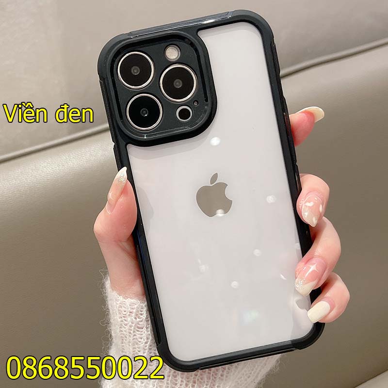 Ốp bảo vệ cam cho iPhone 14 pro max/14 Plus viền da cao cấp